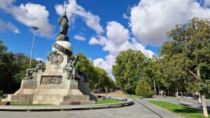 Acera de Recoletos desde la plaza de Colón